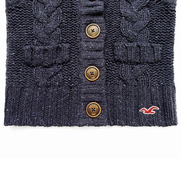 Shawl Collar Button Cotton/Wool Sweater Vest Jr S - Picture 3 of 6